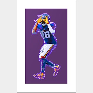 Griddy justin jefferson pixel art Posters and Art